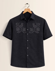Black Sparrow Printed Men's Shirt - XPST