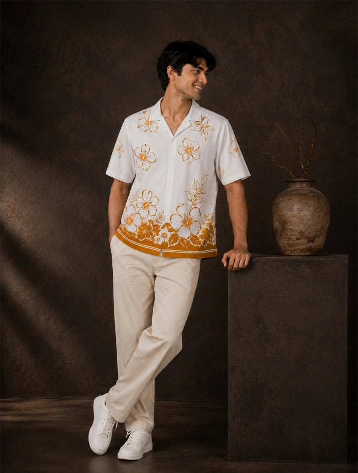 Flower Outline Stylish Shirts for Everyone