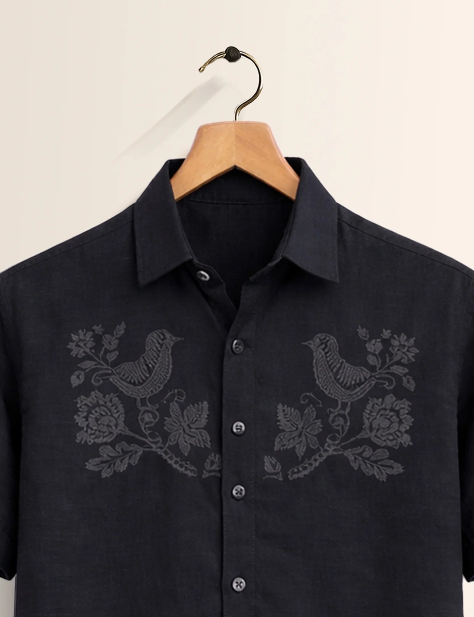 Black Sparrow Printed Men's Shirt - XPST