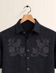 Black Sparrow Printed Men's Shirt - XPST