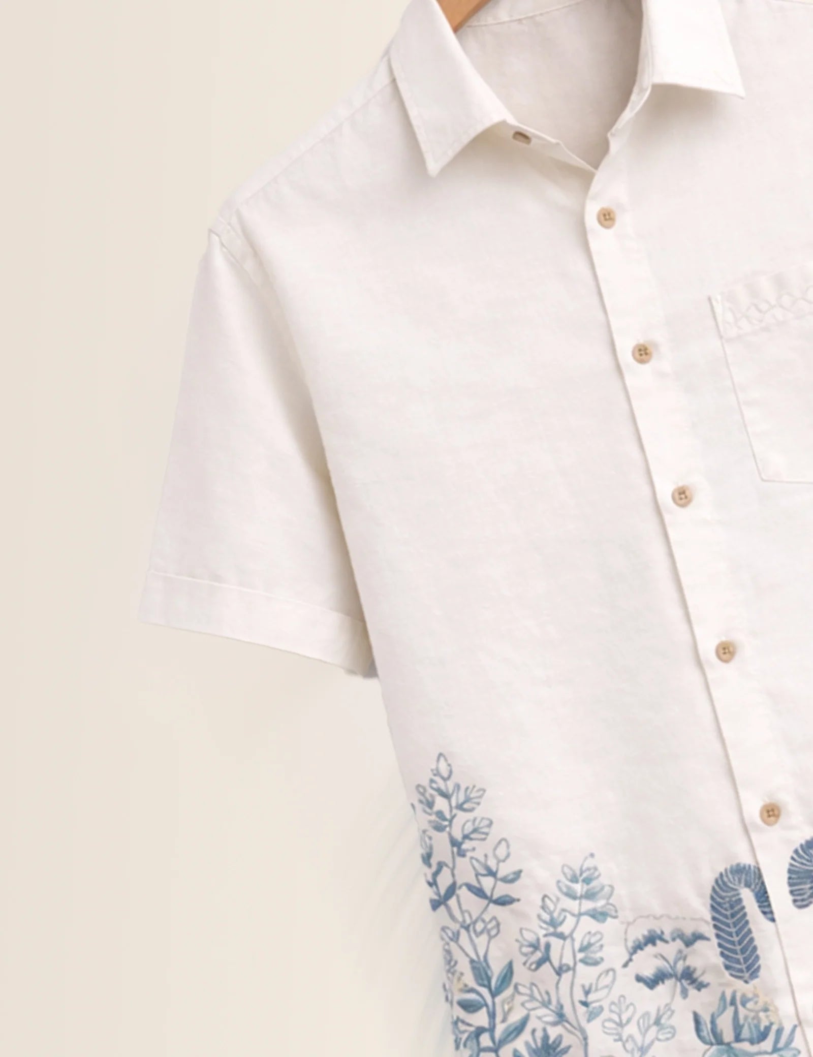Bottom Flower Printed Men's Shirt - XPST