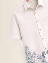Bottom Flower Printed Men's Shirt - XPST
