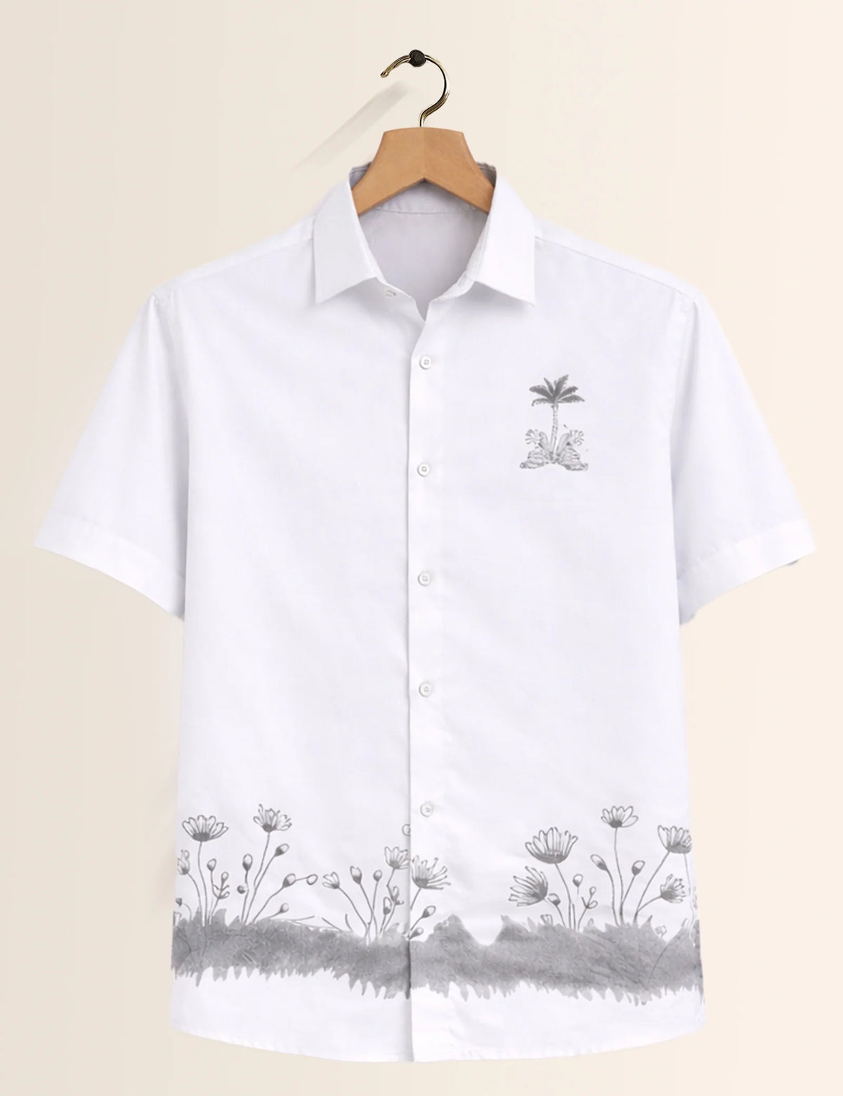 Bottom Grass Printed Men's Shirt - XPST