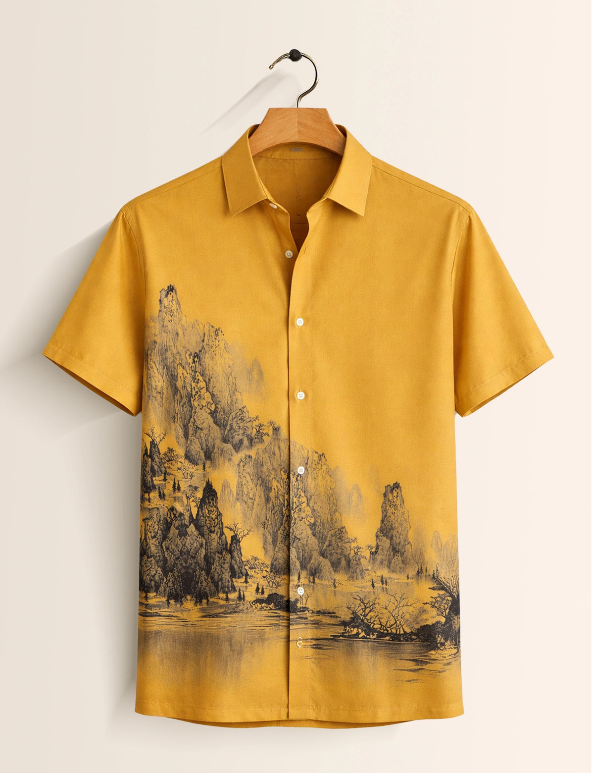 Golden Mountain Printed Men's Shirt - XPST