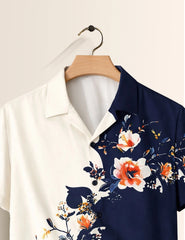 Navy Cross Flower Printed Men's Shirt - XPST