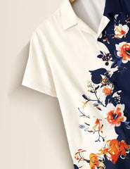 Navy Cross Flower Printed Men's Shirt - XPST